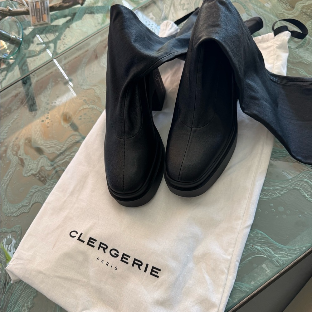 Robert Clergerie Black Suede Platform Boots - Picture 4 of 8